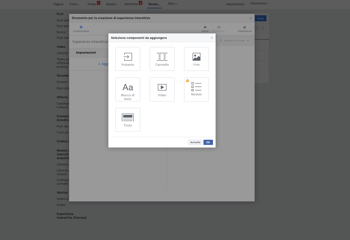 facebook canvas come fare