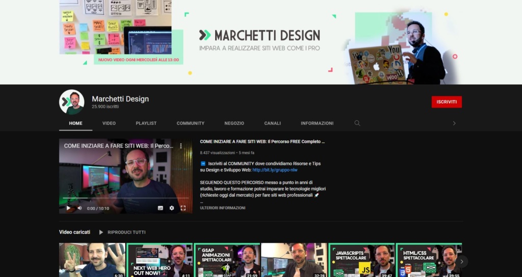 5 canali YouTube di web design