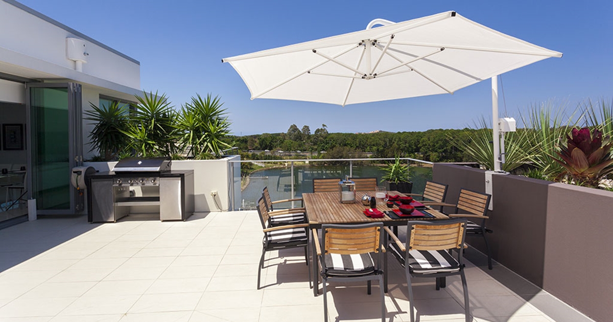 terrazza con barbecue