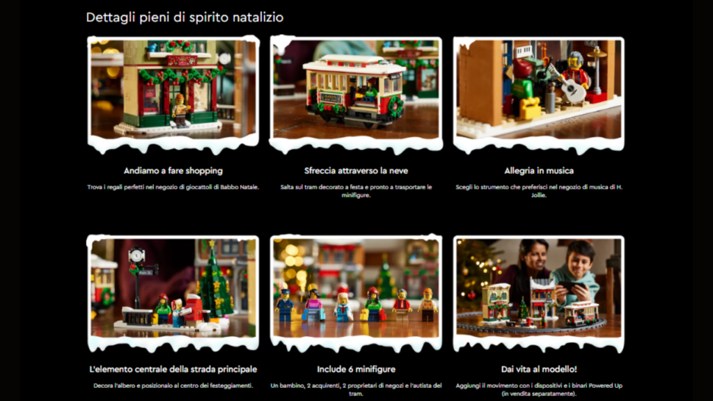 Lego Natale diorama strada principale villaggio 