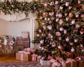 albero di natale rosa
