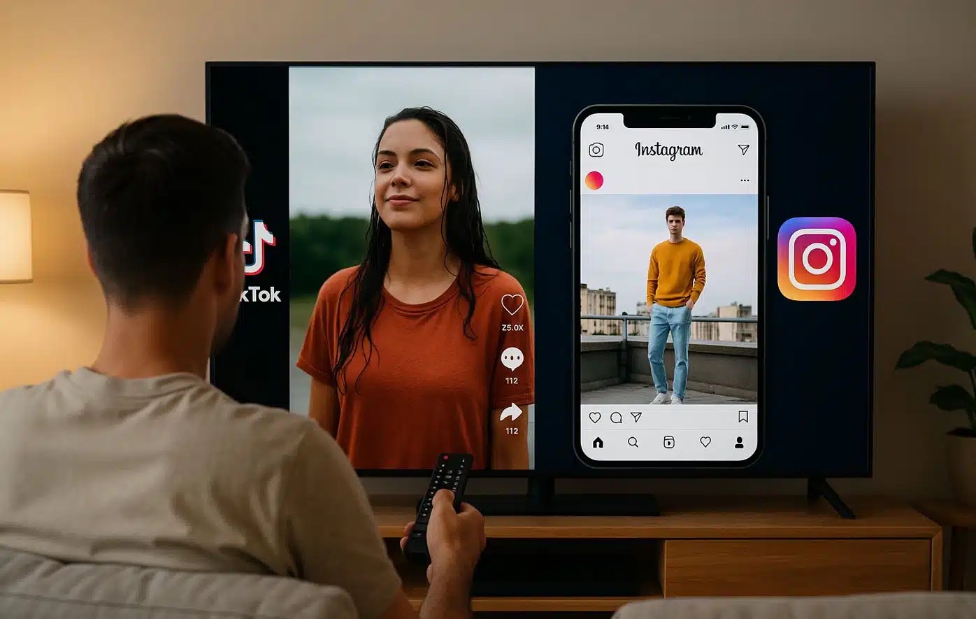 instagram e TikTok in televisione