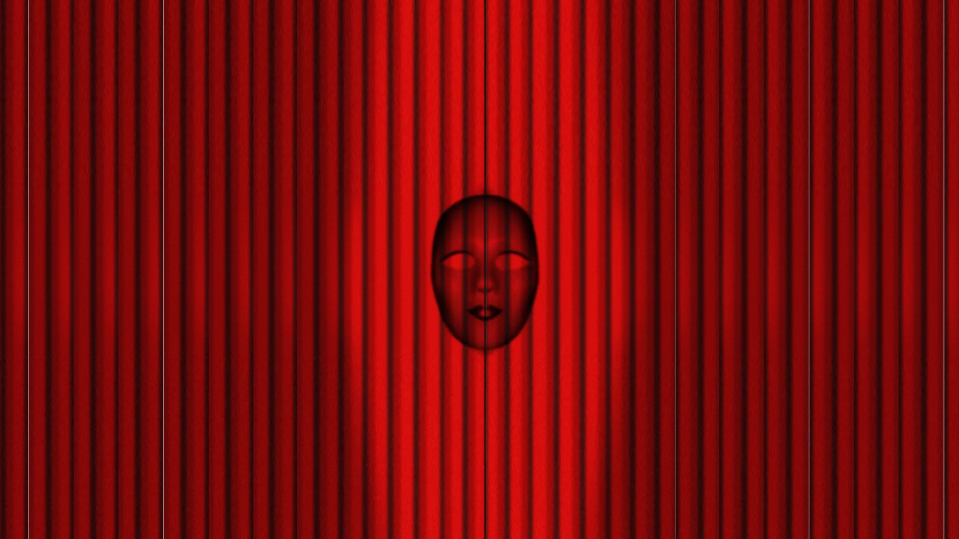 Il telone con la maschera della Morte Rossa